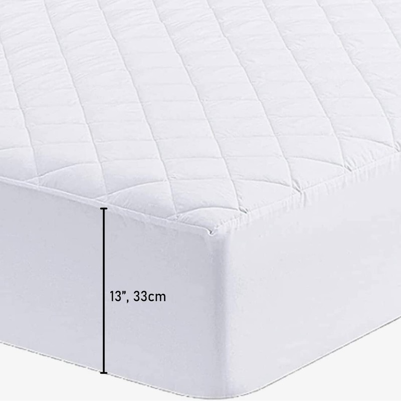 Luxury Quilted Extra Deep Mattress Protector, Hotel Quality Fitted Mattress