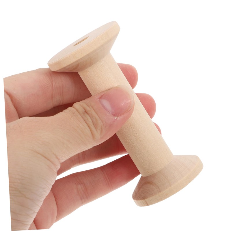 iplusmile 6 Pack Quilting Sewing Bobbins Wooden Craft Spools for