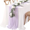 2 Packs Light Purple Chiffon Table Runner 27x120 Inches Elegant