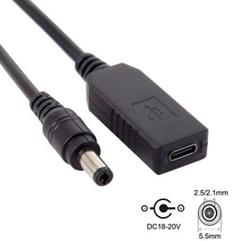 cablecc USB 3.1 Type C USB-C to DC 20V 5.5 2.5mm & 2.1mm Power Plug PD Emulator Trigger Charge Cable for Laptop