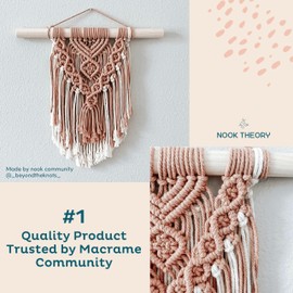 Nook Theory Macrame Cord - 3mm 109 Yards Cotton Rope, 4mm 5mm Yarn, String for Crafts, Perfect for Macrame Wall Hanging and Boho Decorations (Pearl)