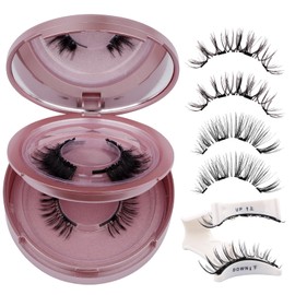 WENDY LASHES Kit De 2 Pares De Pestañas Magnéticas Sin Pegamento - Kit De Pestañas Postizas Reutilizables Con Aplicador, Suaves, Impermeables, Fáciles De Usar Y Quitar (Dwsp+N07, 2 Pares)