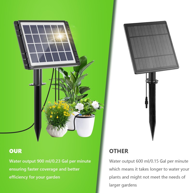 HEKIWAY 49FT Solar Drip Irrigation System, Auto Watering Kit for
