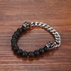 Stainless SteelSkull Bracelet, Cupimatch Mens Skull Bracelet 8mm Buddha Black