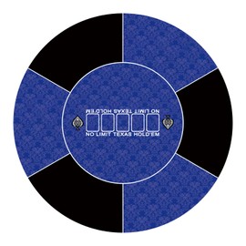 IKULE Texas Hold'em Poker Mat Water Repellent Portable Round Poker Table Top with Art Deco Layout Print Smooth Surface for Poker Games, Blackjack, Casin