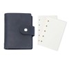 NatSumeBasics Genuine Leather A8 Binder Cover Mini Refillable Black Journal