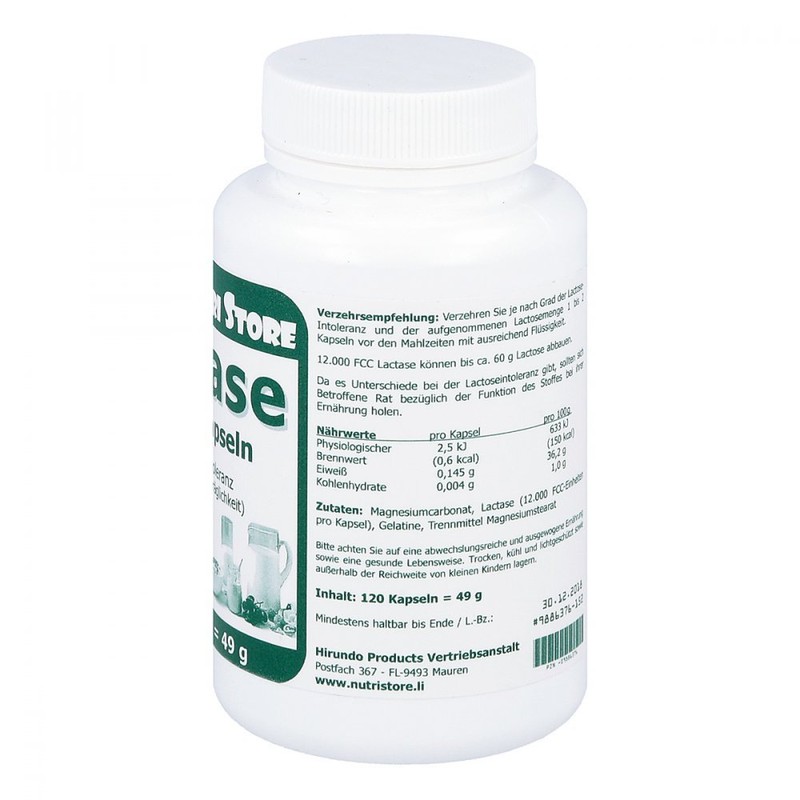 Lactase 12.000 FCC Enzym Kapseln 120 Stk.