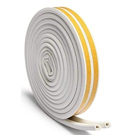 Weather Stripping Door Sweep Seal Strip for Doors Self Adhesive Soundproof Weatherstrip (32.8Ft (D-Type), White)
