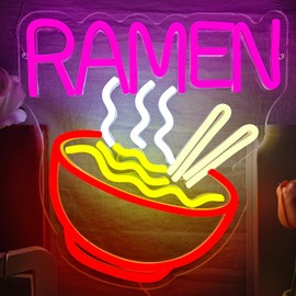 Ramen Neon Signs Ramen LED Signs Ramen Neon Sign for Wall Decor Dimmable Food Neon Sign Noodle Neon Signs for Resturant Ramen Shop Window Decor