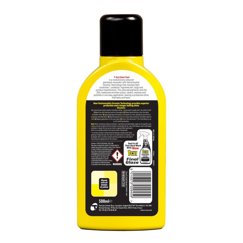 T-Cut Yellow Scratch Remover Color Fast Paintwork Restorer Car Polish