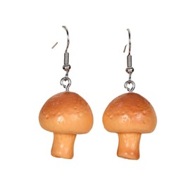 Cute Funny Vegetable Earrings Acrylic Realistic Pickle Earrings Cucumber Garlic Corn Cabbage Kawaii Dangle Drop Earrings-Mushroom