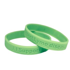 2 Lime Green " I Support Lyme Disease Awareness " Bracelets 100% Medical Grade Silicone - Latex and Toxin Free - 2 Bracelets - Show Your Support For Lyme Disease Awareness