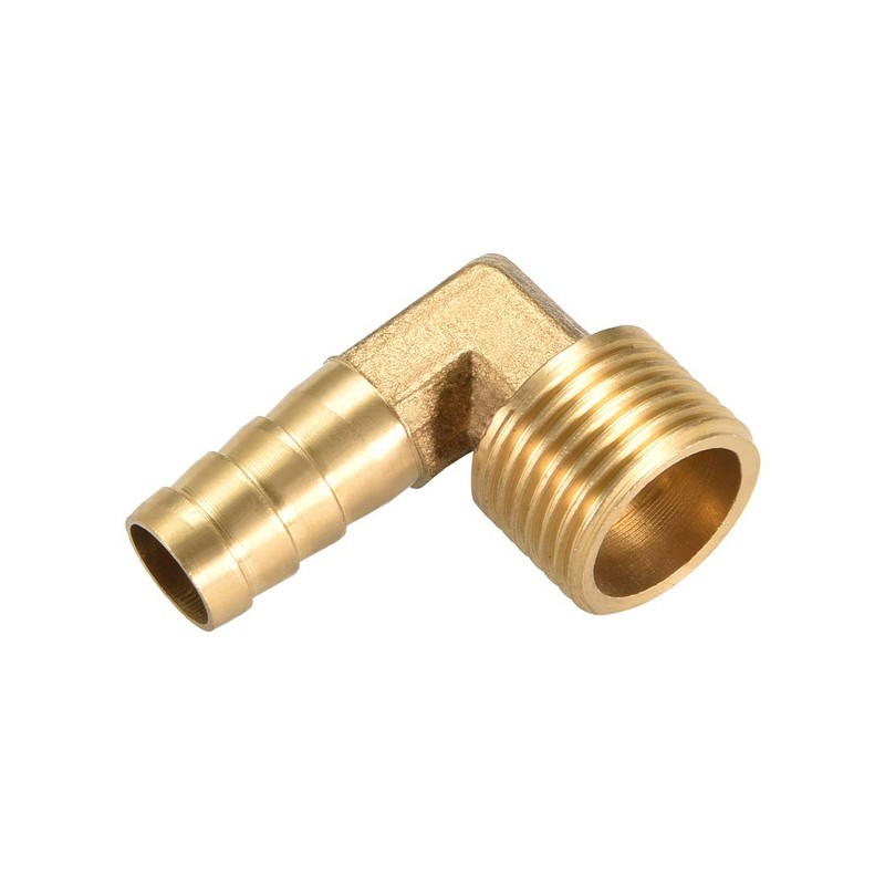 sourcing map Brass Barb Hose Fitting, 90 Degree Elbow 12mm