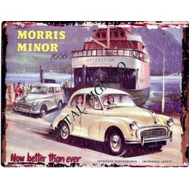 small MORRIS MINOR 1000 METAL WALL SIGN 15x20cm RETRO VINTAGE STYLE tin wall art shed workshop garage classic cars