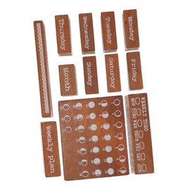Operitacx 12pcs Wooden Week Stamps Set for Journal and Diary Decoration Multi-Function Scrapbook Stamps with Vintage Designs for Creative Crafting and Holiday Projects