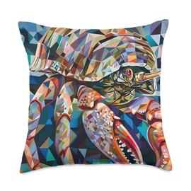 Hermit Crab Geometric Animal Wildlife Pattern Throw Pillow