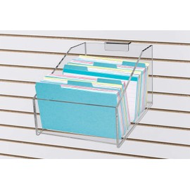 Marketing Holders Slatwall Clear Acrylic Bin with One Single Slot 5.75" Wide x 8" Deep Retail Store Organizer Space Saving Caddy for Screws Nails Small Goods Samples and Knick Knacks
