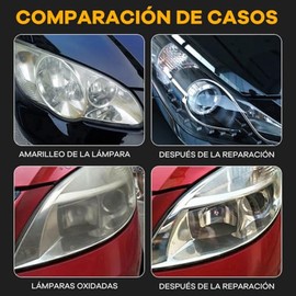 Kit de Restauración de Faros Delanteros de Coche, 200 ml de líquido para reparación de faros amarillento,Renovación de Arañazos de Lente con Vapor par