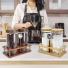 Venuekkuri Glass Coffee Grounds Container with Shelf, 2 × 45