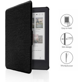 MyGadget Case for Kobo Clara Colour 2024, Clara 2E 2022 with Wrist Strap & Auto Sleep, Wake Function, Flip Case in Black