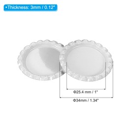 PATIKIL 100 Pieces Bottle Caps for Crafts, 1 Inch Decorative Double Sides Printed Flat Bottle Caps Bulk for DIY Pendants Scrapbooks Badge, White