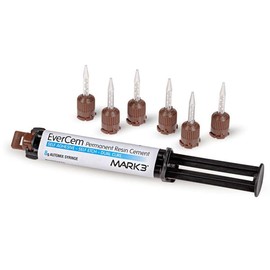 Mark3 5385 EverCem Permanent Resin Cement Universal Dual Cure Automix Syringe 8 Gm + Mixing Tips