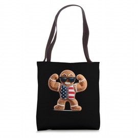 Cool Bodybuilder Cookie with Patriotic Colors Costume Tote Bag