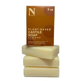 Dr. Natural Jabón de Castilla en Barra Natural y Orgánico | Jabón Corporal y Facial | Hidratante, Vegano, Sin Sulfatos y Parabenos | Hecho de Plantas Aceite de Oliva y Coco, Manteca de Karité, Romero (Almendra (3 piezas))