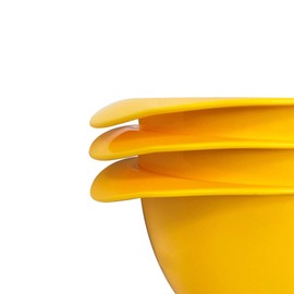 WePrep Mixing Bowl with spout and Handle | Yellow | Set of 3 | Beautifully Bright Coloured Bowl Set | Compact, Stackable & Ergonomically Designed | Proudly Made in The UK
