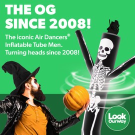 LookOurWay Air Dancers Inflatable Tube Man Set - 7ft Tall Wacky Waving Inflatable Dancing Tube Guy with Weather Resistant Blower- Halloween Themed - Skeleton