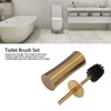Toilet Brush Set Stainless Steel Gloden Space Saving Soft Durable