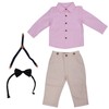 Baby Boy Gentleman Outfit Children Exquisite Stripe Shirt Suspender Pants