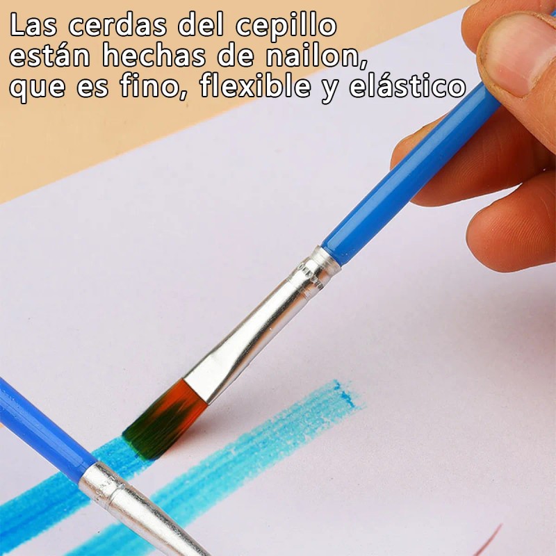Set 50 Pinceles Para Acrílicas Gouache Acuarela Oleo Dibujo