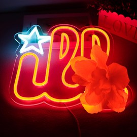 Pugna Baseball Merch Neon Signs for Wall Decor Sports Team Neon Lights for Bedroom Led Business Signs Suitable for Man Cave Bar Pub Restaurant Christmas Gift Art