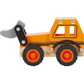 small foot Excavator made of FSC 100% certified wood, toy vehicle with front loader for children from 18 months, 12447