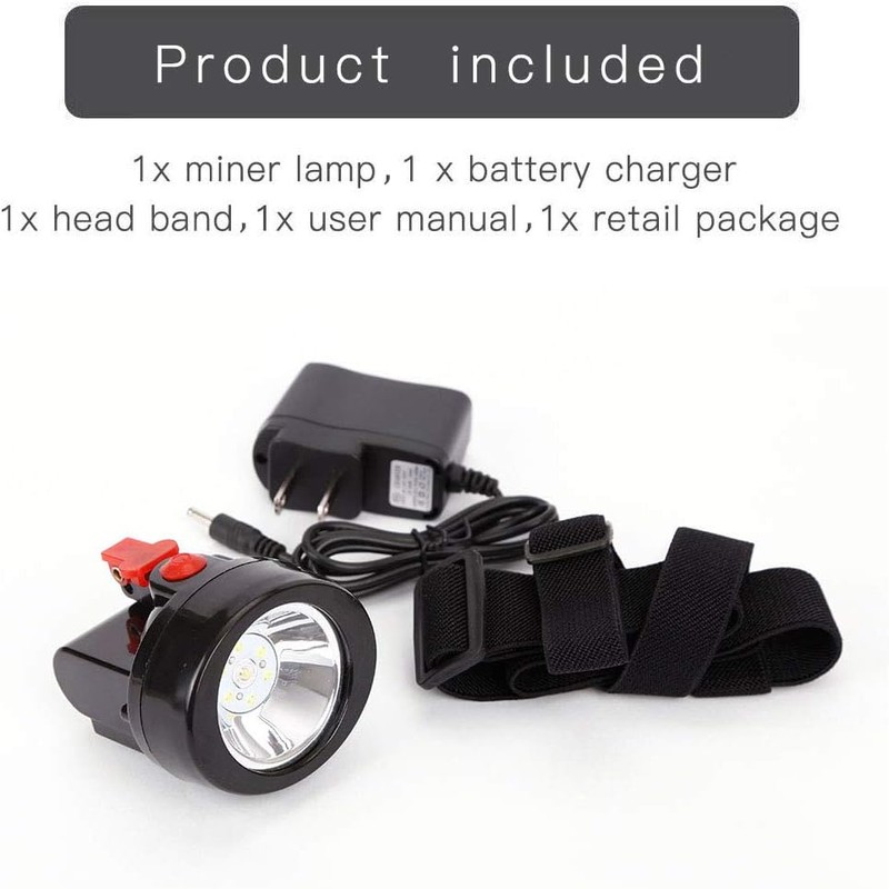 Rechargeable LED Mining Cap Lamp 1+6 Light Source, White Light