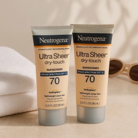 2 PACK Neutrogena Ultra Sheer Dry-Touch Sunscreen Lotion SPF 70 3 floz EXP 12/26
