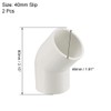 uxcell 40mm Slip 45 Degree PVC Pipe Fitting Elbow Coupling