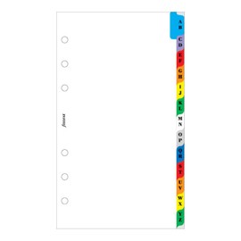 Filofax Personal A-Z Index Multi-Coloured 2 Letters Per Tab