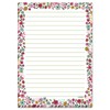 Current Vibrant Pink Spring Floral Lined Shopping Memo Notepad -