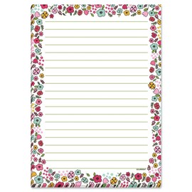 Current Vibrant Pink Spring Floral Lined Shopping Memo Notepad - 5" x 7", 60 lined sheets