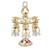 6Pcs Chinese Chalice Retro Style Zinc Alloy Glass Embossed Flower