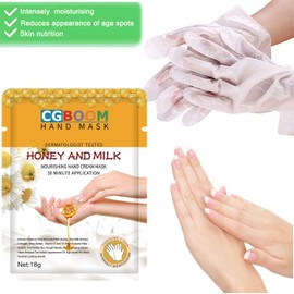 AWIWTOBQ 5 pack Hand Mask Moisturizing Glove, Hand Peel Mask Exfoliating Gloves, Hand Repair Glove for Dry Hands Treatment, Remove Dead Skin, Rough Skin, purple Honey Milk