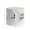 Creative Co-Op Handmade Paper Mache House, White Decorative Pedestal, Ivory