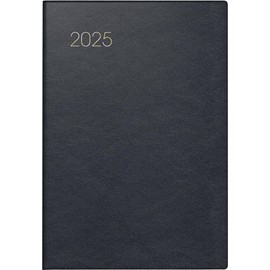 BRUNNEN Pocket Diary Model 723 (2025), 2 Pages = 1 Week, A7, 160 Pages, Leather Cover, Black