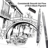 Marte Vanci Black Fineliner Pens, 10 Pack Technical Drawing Pens