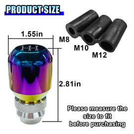 DUSCOKE Automotive 5 Speed Weighted Manual Gear Shifter Knob - Adjustable Gearbox Shift Head Car Stick Shifter Handle with 3 Adapters - Aluminium Transmission Shift Knob for Most Vehicles (Colorful)
