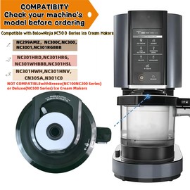 Outer Bowl Lid for Creami Ice Cream Maker, Reusable Replacement Accessory Compatible with Ninja NC300.NC301 .NC201.NC299AMZ,Series, BPA-Free, Dishwasher Safe (without paddles)