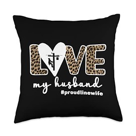 Electrical Lineman's Wife | Lineman Spouse Proud Line Lineworker Husband Linewife Lineman Wife Throw Pillow, 18x18, Multicolor