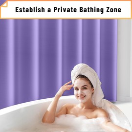 Arotive Shower Curtain for Bathroom, Lavender and White Ombre Fabric Shower Curtain Sets with 12 Hooks, Waterproof & Machine Washable, 72x72 Inches